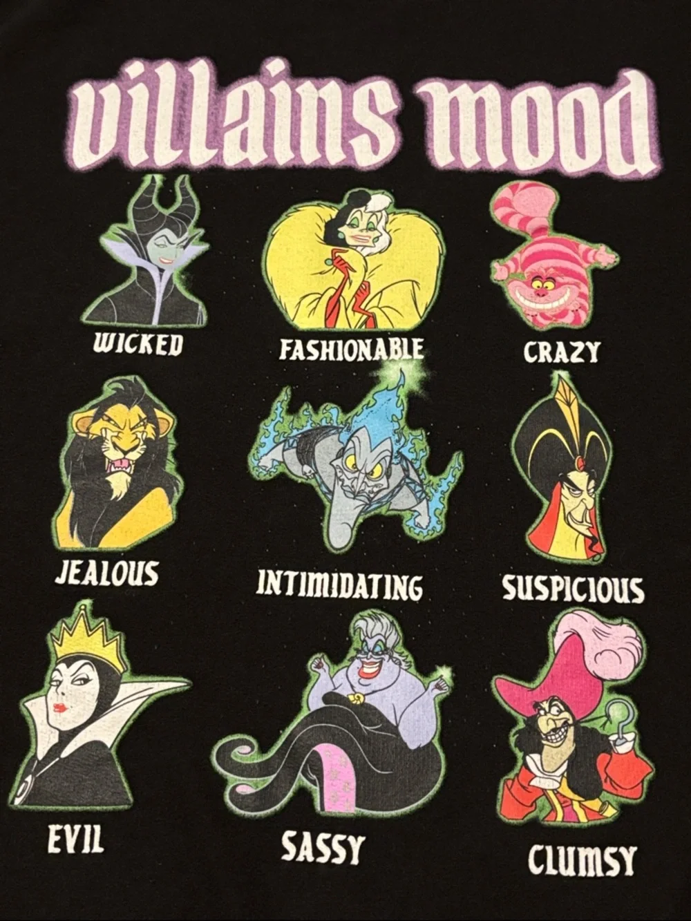 Disney > Black 'Villains Mood' Graphic Crewneck Sweatshirt - Size XXXL 21 - Picture 3 of 12